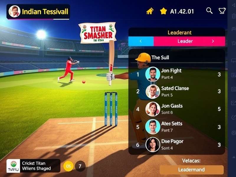 Cricket Titan Smasher gameplay screenshot showing batting interface